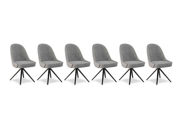 Jose Set of 6 Swivel Dining Chairs  Stone | Bed Sava