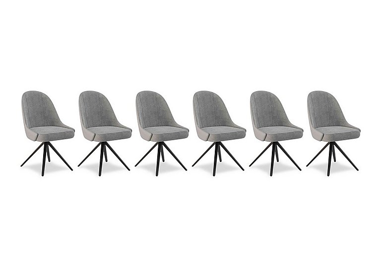 Jose Set of 6 Swivel Dining Chairs - Stone