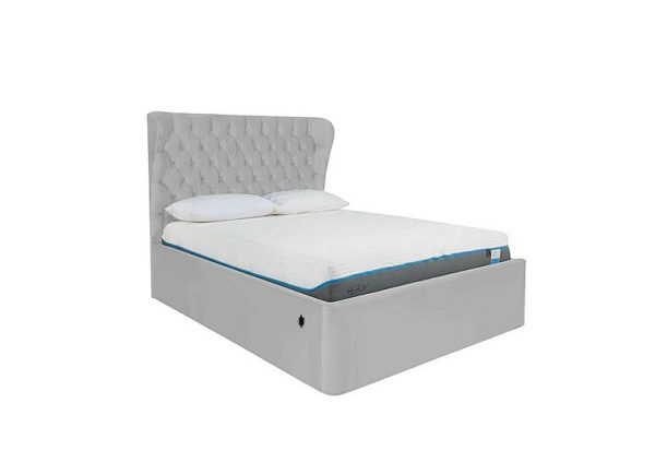 Kendall Electric Ottoman Bed Frame  Super King  Velvet Silver | Bed Sava