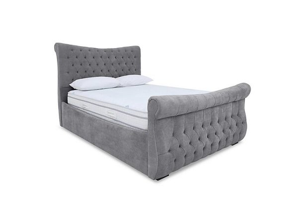 Sleep Story  Lance Right Hand Side Opening Ottoman Bed Frame  Super King  Aston Steel | Bed Sava
