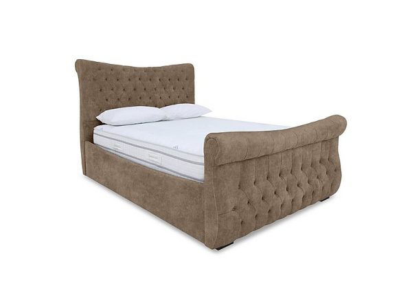 Sleep Story  Lance Right Hand Side Opening Ottoman Bed Frame  Small Double  Lace Caramel | Bed Sava