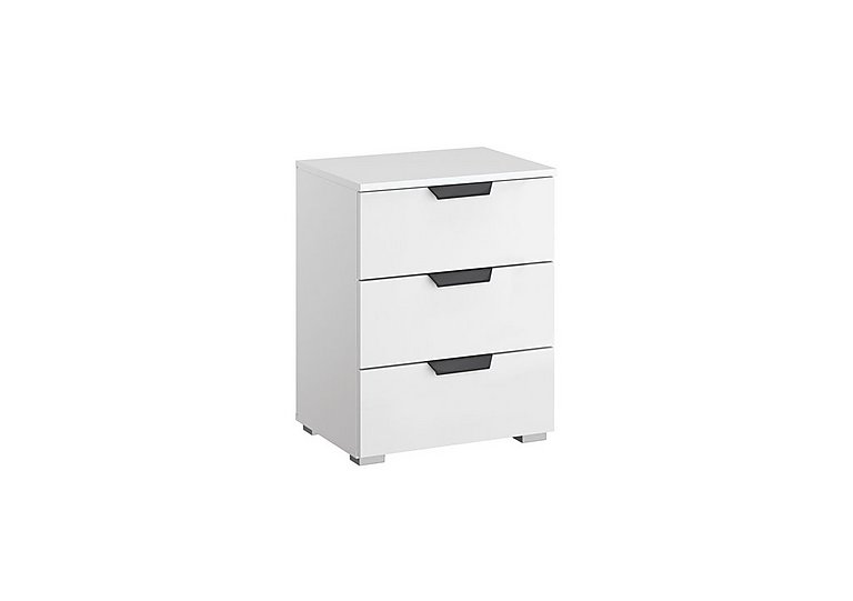 Rauch - Lima 3 Drawer Bedside Cabinet with Decor Front - White