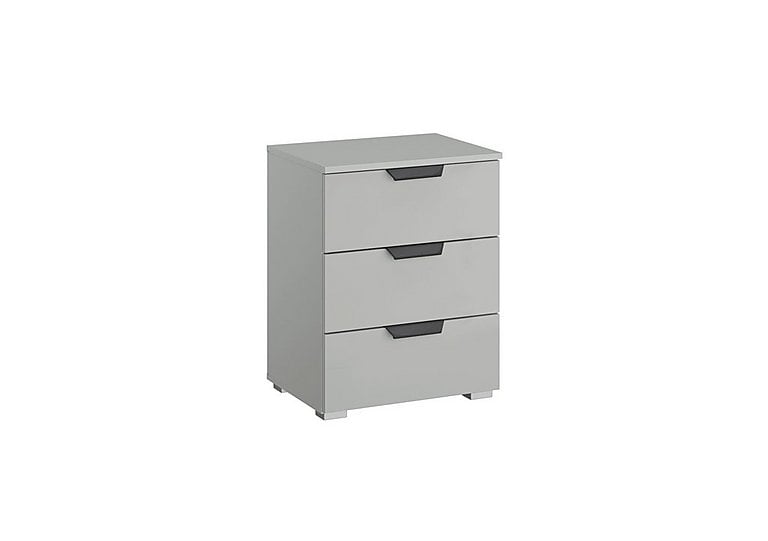 Rauch - Lima 3 Drawer Bedside Cabinet with Decor Front - Silk Grey