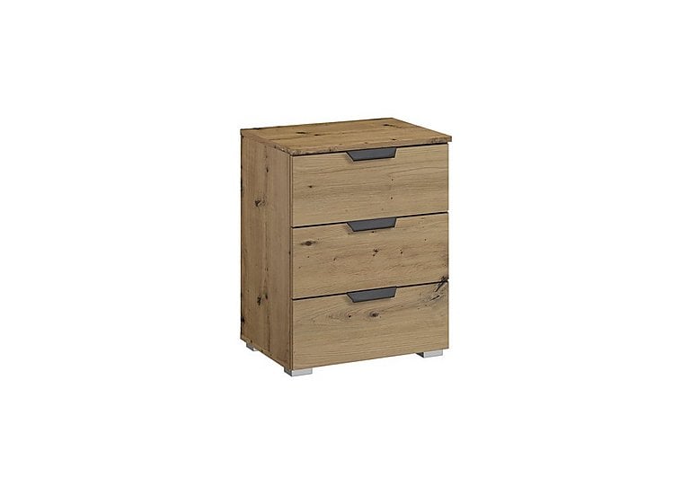 Rauch - Lima 3 Drawer Bedside Cabinet with Decor Front - Art Oak