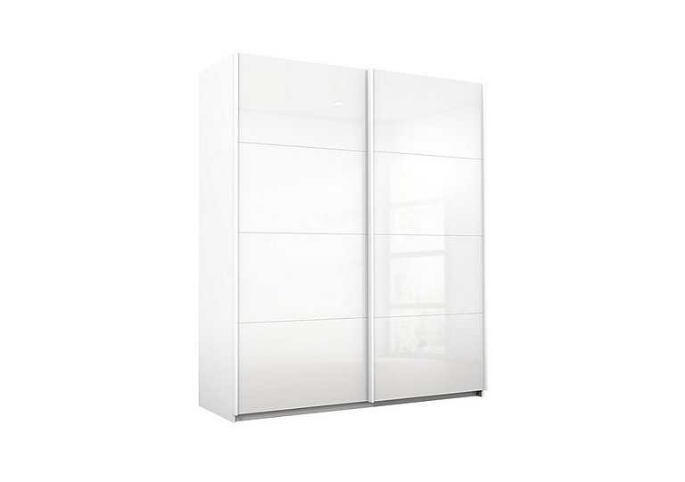 Rauch - Lima 181cm 2 Door Sliding Wardrobe with Glass Front 210cm Tall - White