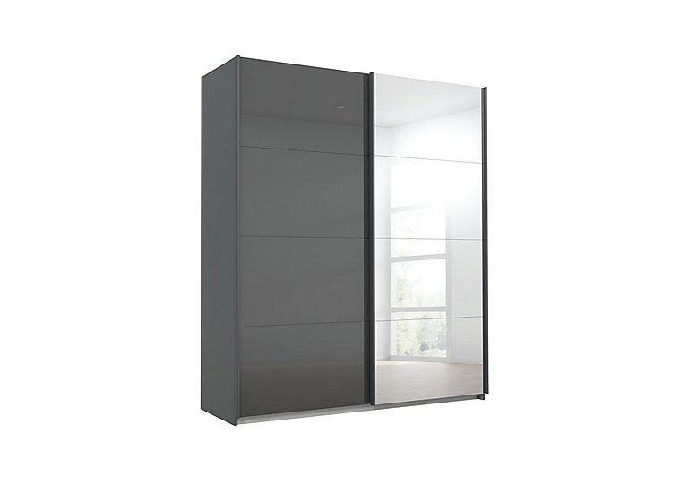 Rauch - Lima 181cm 2 Door Sliding Wardrobe with 1 Glass and 1 Mirror Door 210cm Tall