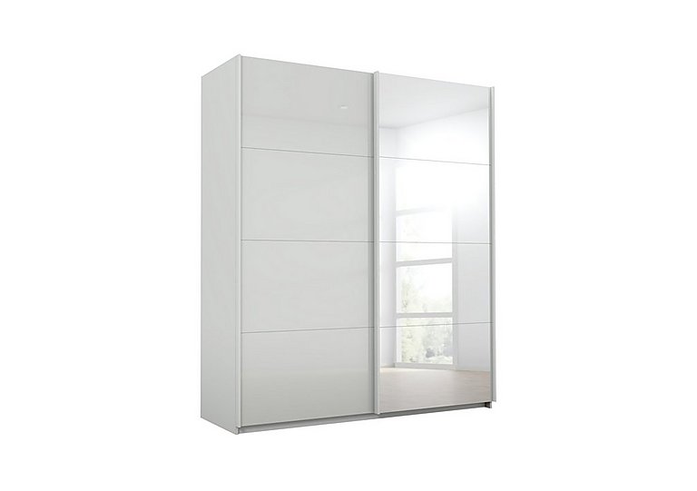 Rauch - Lima 181cm 2 Door Sliding Wardrobe with 1 Glass and 1 Mirror Door 210cm Tall - Grey