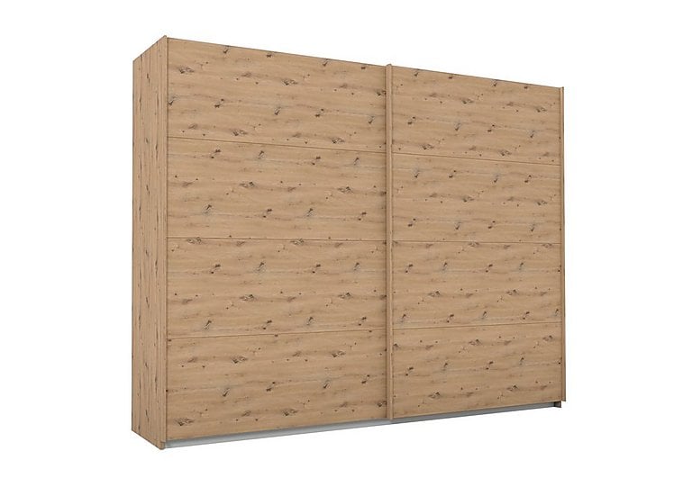 Rauch  Lima 271cm 2 Door Sliding Wardrobe with Decor Front 210cm Tall  Art Oak | Bed Sava