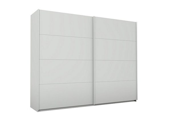 Rauch  Lima 271cm 2 Door Sliding Wardrobe with Decor Front 210cm Tall  Silk Grey | Bed Sava