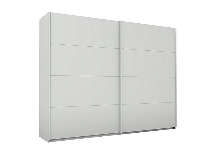 Rauch  Lima 271cm 2 Door Sliding Wardrobe with Decor Front 210cm Tall  Silk Grey | Bed Sava