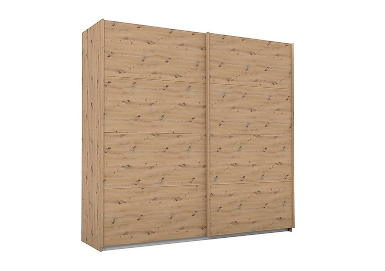 Rauch - Lima 226cm 2 Door Sliding Wardrobe with Decor Front 210cm Tall - Art Oak
