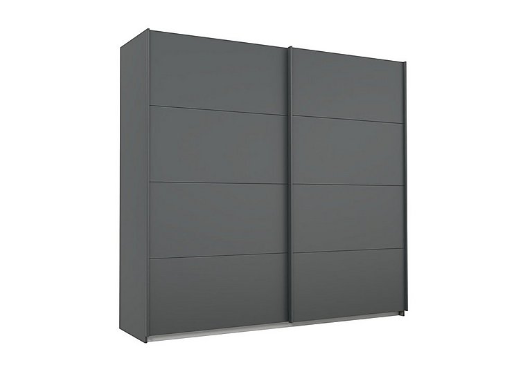 Rauch - Lima 226cm 2 Door Sliding Wardrobe with Decor Front 210cm Tall - Metallic Grey