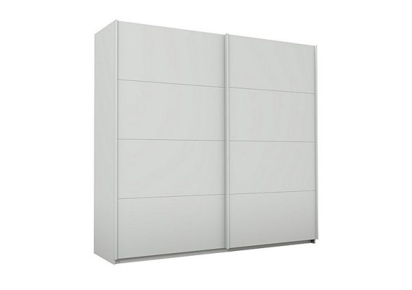 Rauch  Lima 226cm 2 Door Sliding Wardrobe with Decor Front 210cm Tall  Silk Grey | Bed Sava