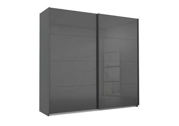 Rauch  Lima 226cm 2 Door Sliding Wardrobe with Glass Front 210cm Tall | Bed Sava