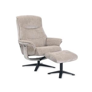 Lindos Fabric Swivel Chair and Footstool | Bed Sava