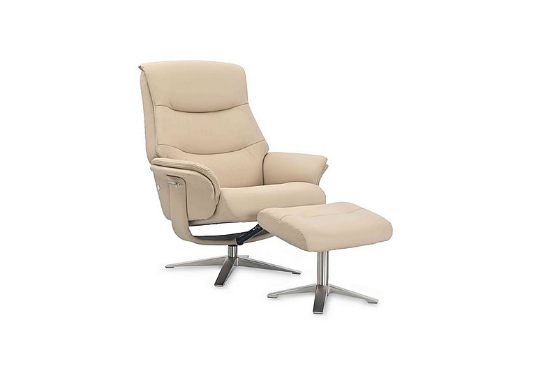 Lindos Leather Swivel Chair and Footstool