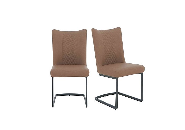 Bodahl - Loki Pair of Cantilever Dining Chairs - Brown
