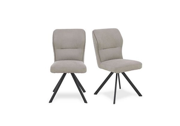 Bodahl  Loki Pair of Swivel Dining Chairs  Taupe | Bed Sava
