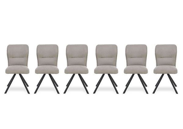 Bodahl  Loki Set of 6 Swivel Dining Chairs  Taupe | Bed Sava