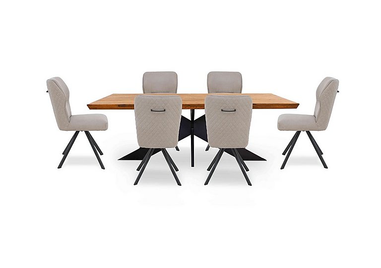 Bodahl - Loki Small Dining Table and 6 Taupe Swivel Chairs - Oiled