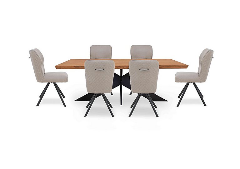 Bodahl - Loki Small Dining Table and 6 Taupe Swivel Chairs - Old Bassano