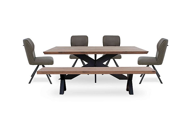 Bodahl - Loki Small Dining Table, Bench and 4 Steel Swivel Chairs - Desert