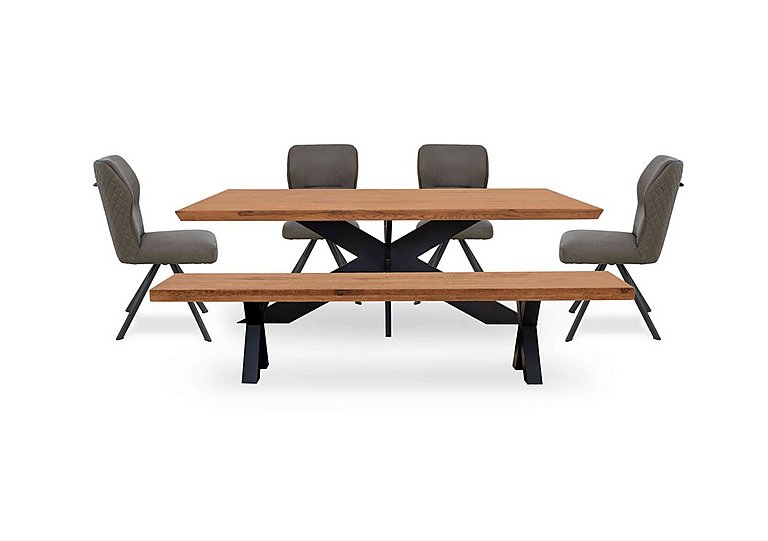 Bodahl - Loki Small Dining Table, Bench and 4 Steel Swivel Chairs - Oiled