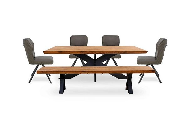 Bodahl  Loki Small Dining Table Bench and 4 Steel Swivel Chairs  Old Bassano | Bed Sava