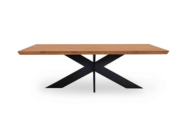 Bodahl  Loki Swiss Edge Dining Table With Metal Star Base  260 cm  Oiled | Bed Sava
