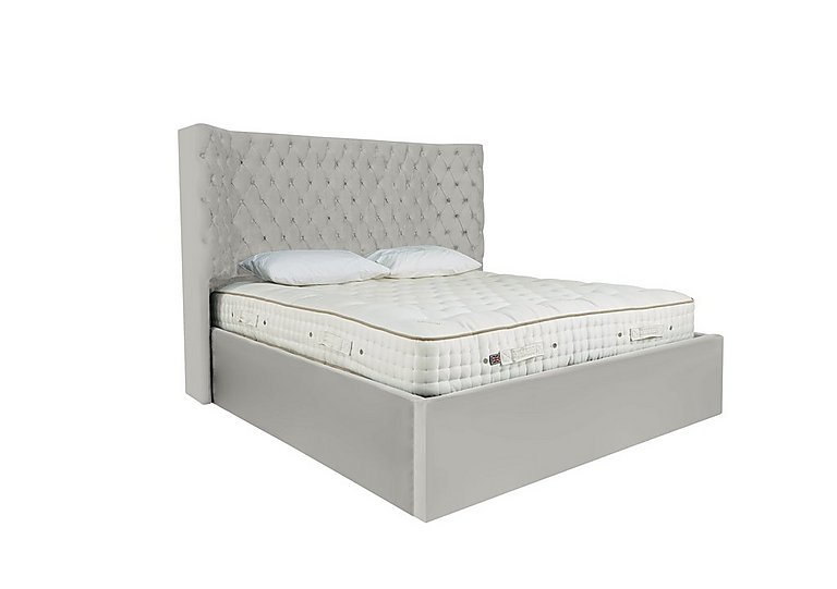 Maximus Ottoman Bed Frame - Double - Velvet Silver