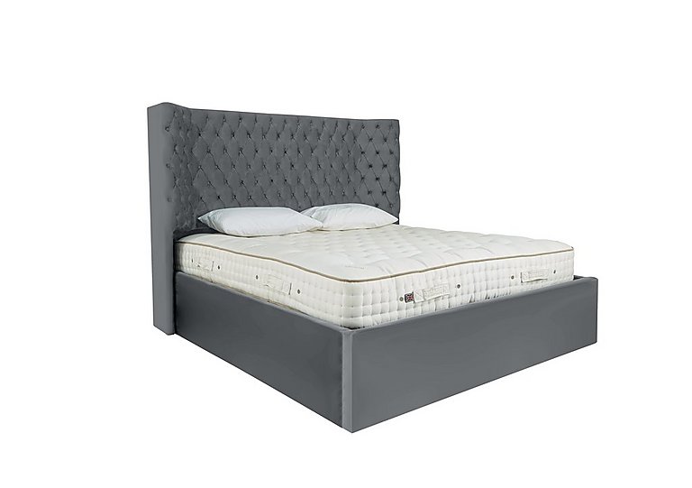 Maximus Ottoman Bed Frame - Double - Velvet Steel