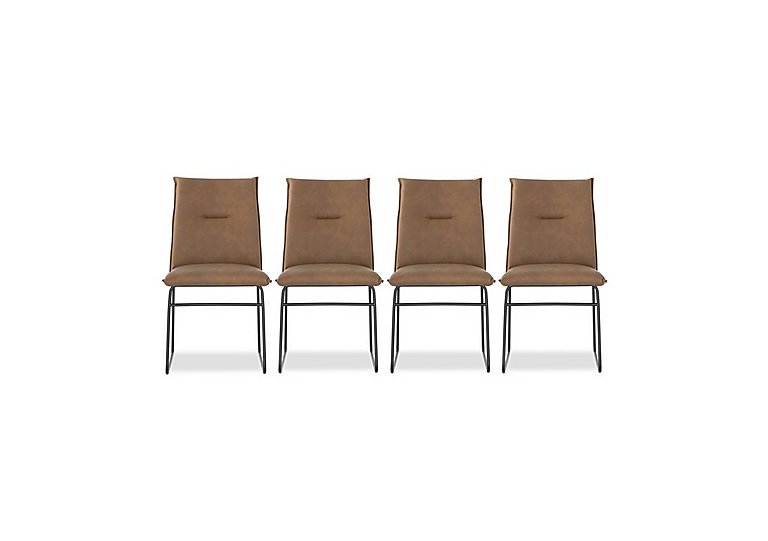 Connubia  Maya Set of 4 Black Metal Leg Dining Chairs  Tobacco | Bed Sava