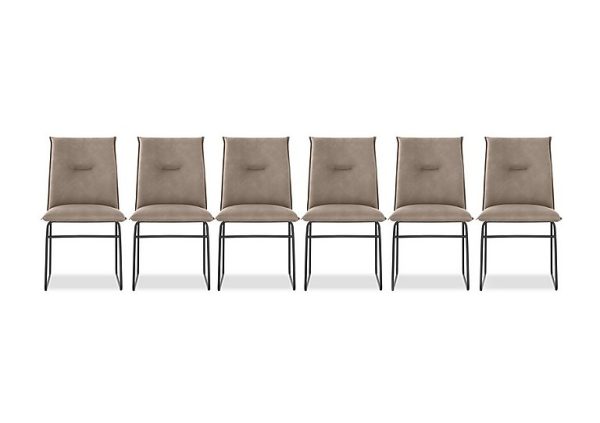 Connubia  Maya Set of 6 Black Metal Leg Dining Chairs  Desert | Bed Sava