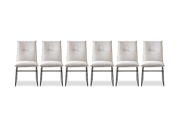 Connubia  Maya Set of 6 Black Metal Leg Dining Chairs | Bed Sava
