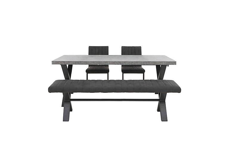 Moon Dining Table with 2 Cantilever Chairs and Bench Set - 150-cm
