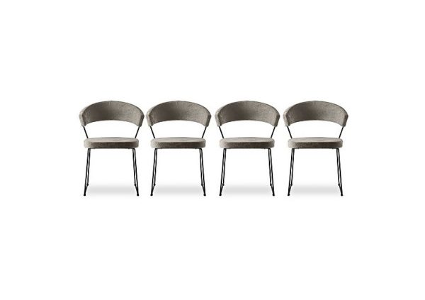 Connubia  New York Set of 4 Black Metal Leg Dining Chairs | Bed Sava