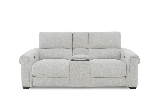Nixon 2 Seater Fabric Power Recliner Sofa with Cupholder Power Console | Bed Sava