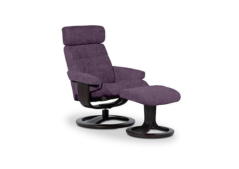 Odense Large Fabric Swivel Chair and Footstool