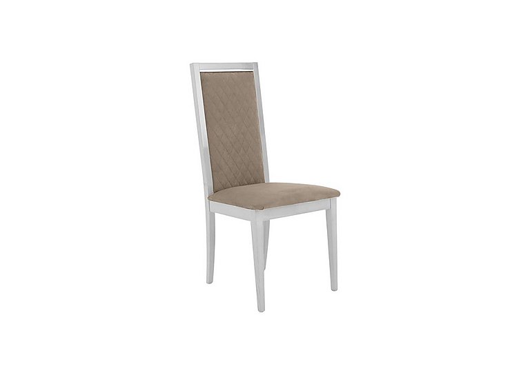 Palazzo Rombi Dining Chair in Glossy White - Aquos Taupe