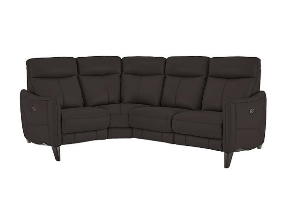 Compact Collection Petit NC Leather Left Hand Facing Corner Sofa | Bed Sava