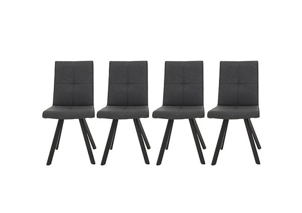 Phoenix Set of 4 Dining Chairs  Dark Grey | Bed Sava