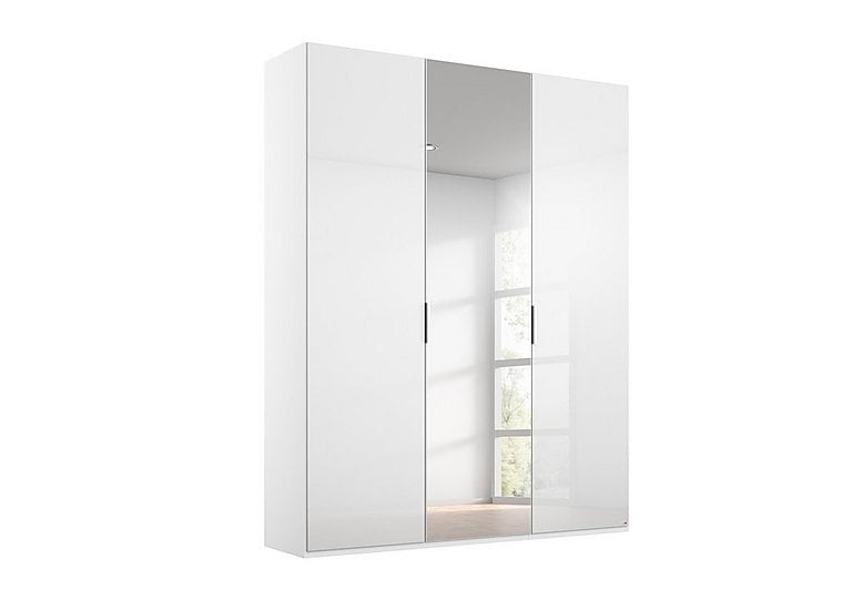 Rauch - Formes Glass 3 Door Hinged Wardrobe with 1 Mirror - White/White Front