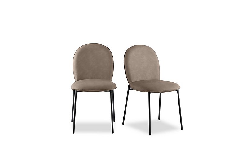 Connubia - Riley Pair of Mid Black Metal Leg Dining Chairs - Desert