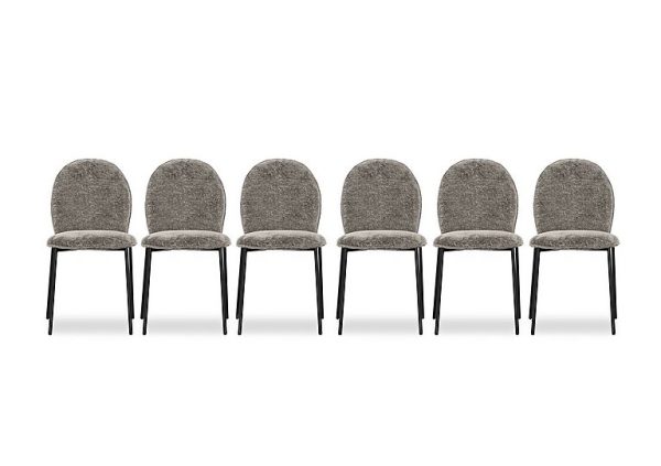 Connubia  Riley Set of 6 Mid Black Metal Leg Dining Chairs | Bed Sava