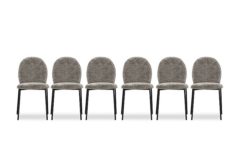Connubia  Riley Set of 6 Mid Black Metal Leg Dining Chairs | Bed Sava