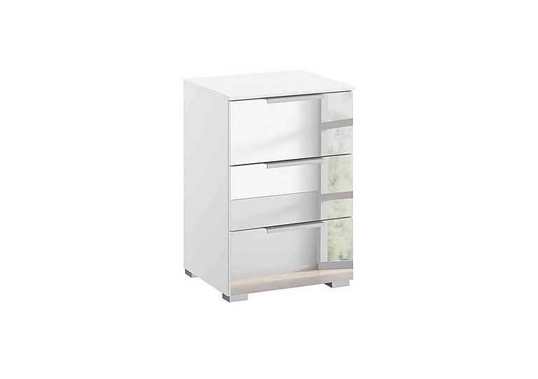 Rauch - Rio 40cm 3 Drawer Bedside Cabinet - Alpine White Carc/Mirror