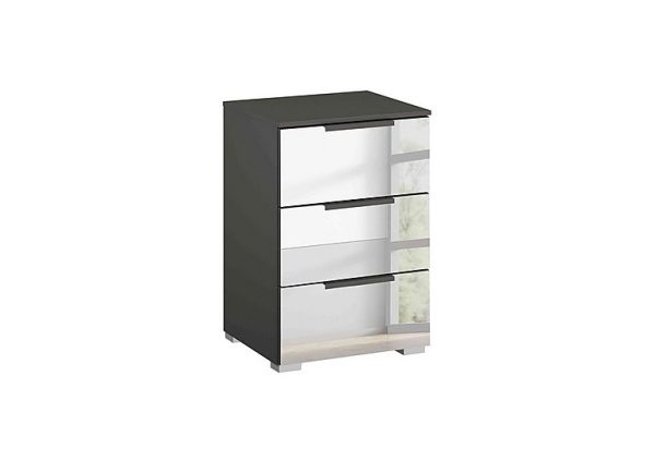 Rauch  Rio 40cm 3 Drawer Bedside Cabinet  Graphite | Bed Sava