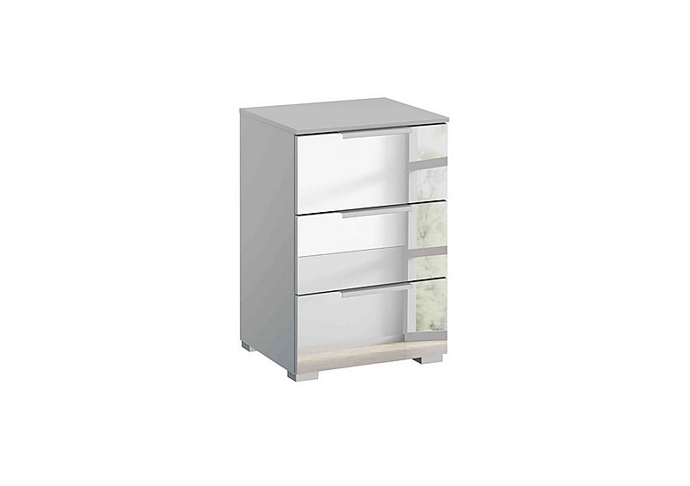 Rauch - Rio 40cm 3 Drawer Bedside Cabinet - Silk Grey Carc/Mirror Fr