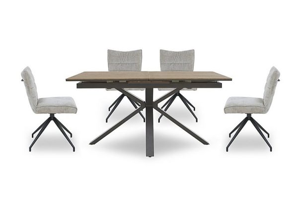 Saturn Pop up Extending Dining Table and 4 Swivel Chairs | Bed Sava