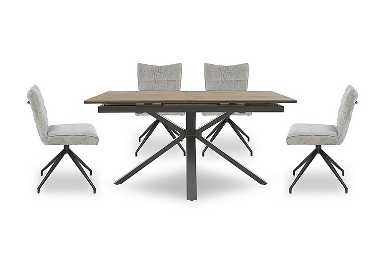 Saturn Pop-up Extending Dining Table and 4 Swivel Chairs